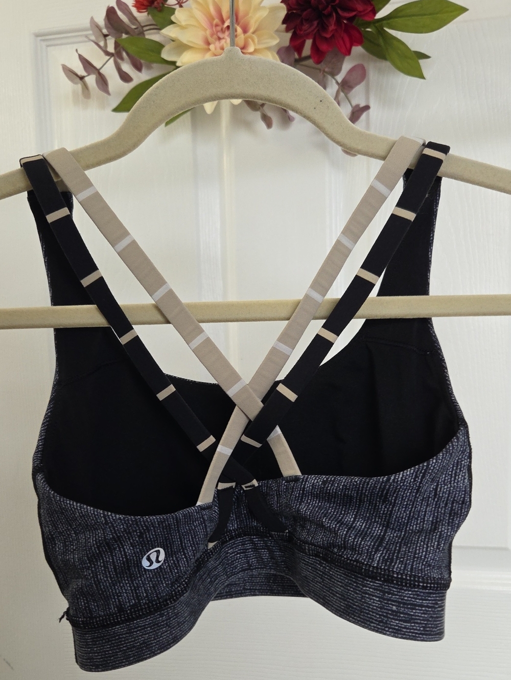 lululemon athletica Black Heather Strappy Sports Bra